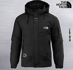 Чоловіча куртка The North Face TNF спортивна утеплена зимова куртка Зе Норт Фейс чорна з капюшоном