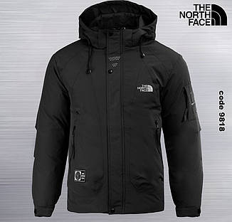 Чоловіча куртка The North Face TNF спортивна утеплена зимова куртка Зе Норт Фейс коричнева з капюшоном, фото 2