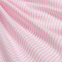 Двошаровий жатий муслін "Рожева смужка 5 мм", ширина 135 см