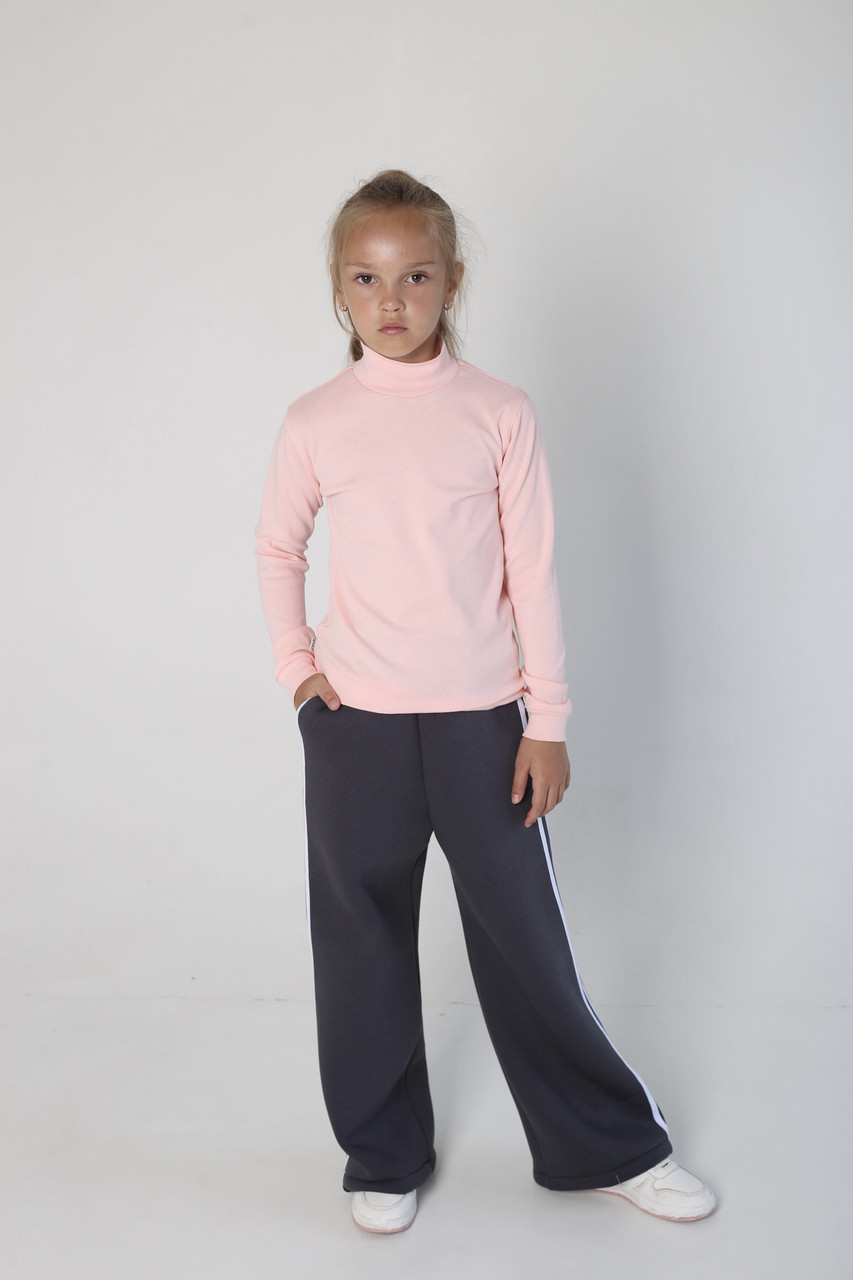 Водолазка гольф для дівчинка світло-рожева, SmileTime Classic, фото 1