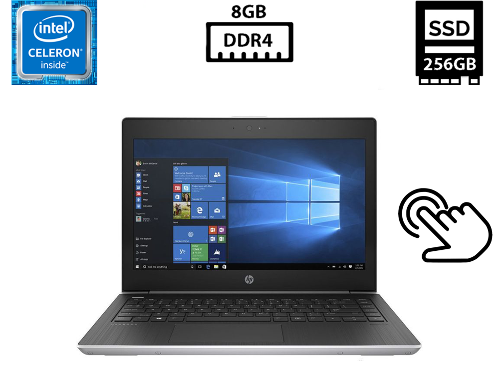 Ноутбук HP ProBook 430 G5/13.3" TN Touch 1366x768/Celeron 3865U 1.80GHz/8GB DDR4/SSD 256GB/Intel HD Graphics 610/Камера Б/В