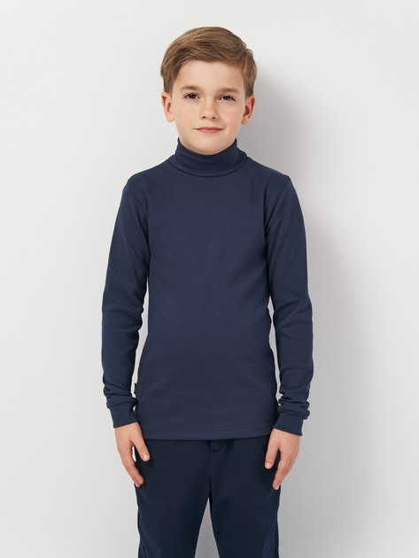 Водолазка гольф для хлопчика темно-синя SmileTime Classic, фото 1