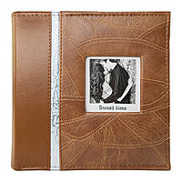 Aльбом   L046   200 ф. шкіряний прошитий з віконцем коричневий