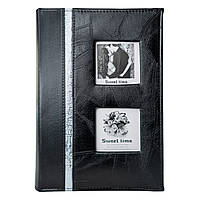 Aльбом   L040 300ф. шкіряний на 2 віконця чорний