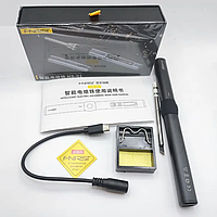 Паяльник Fnirsi HS-01 PD 65вт професійний може працювати від powerbank PD чорний (Set 1)