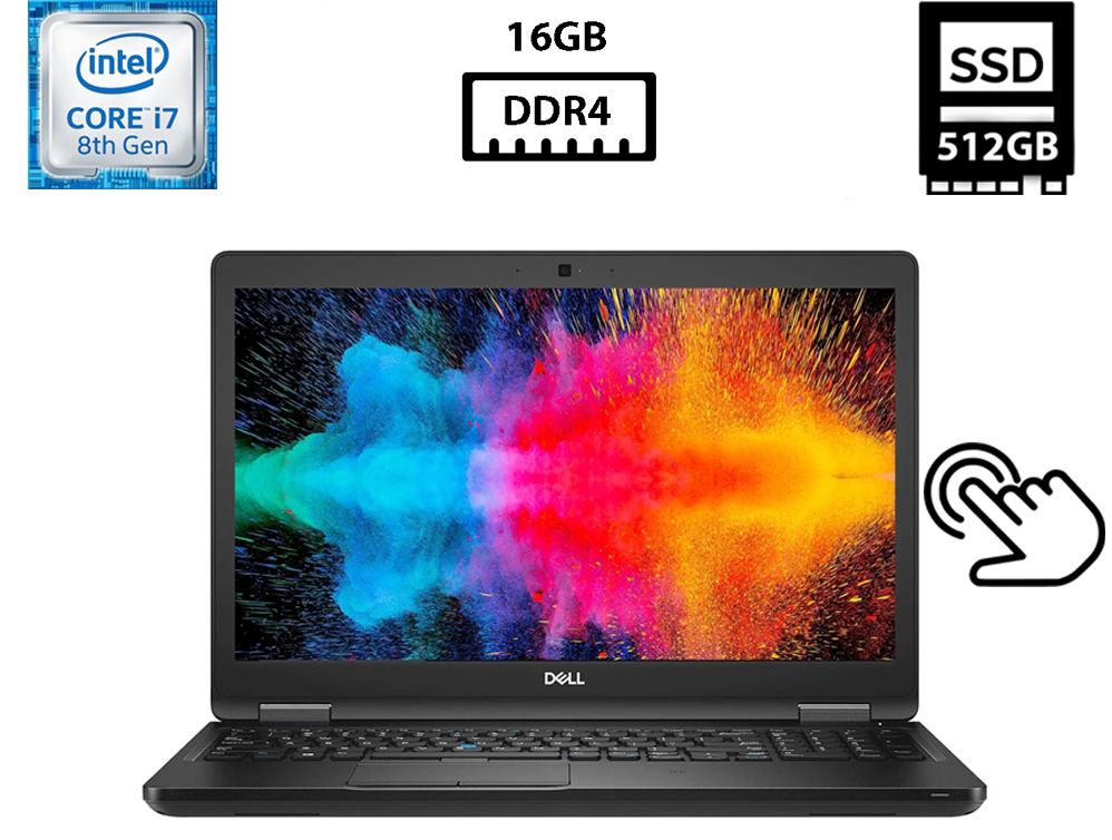 Ноутбук Dell Latitude 5590/15.6" IPS Touch 1920x1080/Core i7-8650U 1.90GHz/16GB DDR4/SSD 512GB/Intel UHD Graphics 620 Камера Б/В
