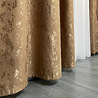 Готові штори з мармуру Кавового кольору, з тюлем (SHTN-M19n-10), фото 8
