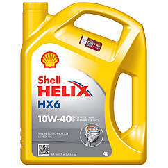 Shell Helix HX6 10W-40, 4л – Напівсинтетична моторна олива для бензинових і дизельних двигунів (2000–2025)