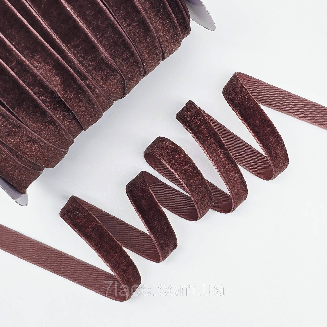 Оксамитова (велюрова) стрічка / колір #119 / ширина 1 см / у бобіні 45 метрів, фото 1