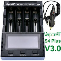 Універсальний зарядний пристрій Vapcell S4 Plus V3.0 для Ni-Mh/Li-ion (4 канала, 220V/12V, Power Bank, LCD)