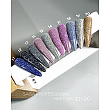 Saga Fiery Gel №12 Світловідбивний гель лак чорний,10 мл, фото 3