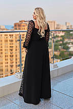 Вечірня довга сукня чорна великого розміру Розміри: 48-50, 52-54, 56-58, 60-62, 64-66, фото 3