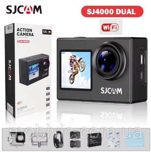 Екшн (action) камера SJCAM sj4000 DUAL з 2 дисплеями Wi-Fi p2p футляр — ОРИГІНАЛ!