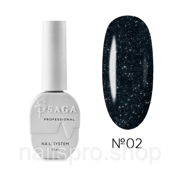 Гель лак світловідбиваючий Saga Professional Fiery Gel №02 10 мл, фото 1