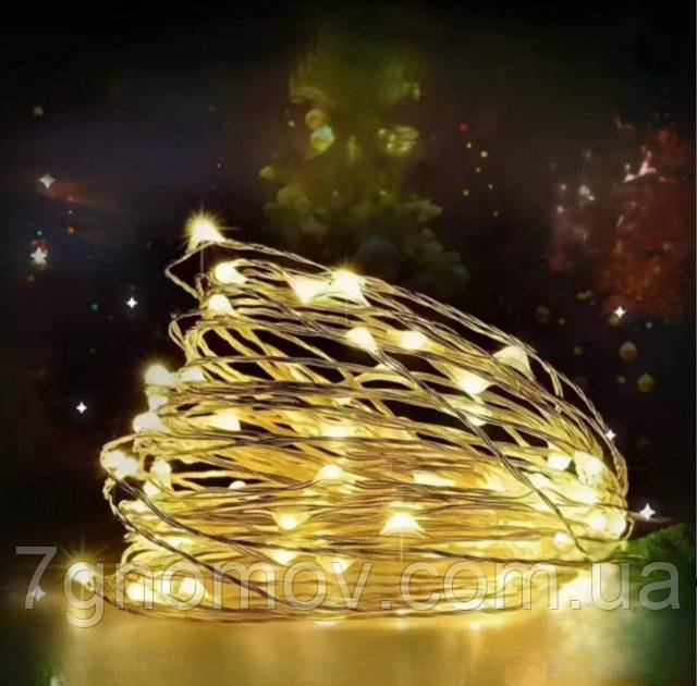 Гірлянда РОСА 3 метри 30 LED зелена нитка жовтий колір арт. 30L3MGY