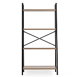 Стелаж лофт 131х64х34 см MEBEL ELITE GIA, горіх/чорний, фото 3