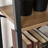 Стелаж лофт 131х64х34 см MEBEL ELITE GIA, горіх/чорний, фото 4