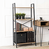 Стелаж лофт 131х64х34 см MEBEL ELITE GIA, горіх/чорний, фото 6