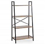 Стелаж лофт 131х64х34 см MEBEL ELITE GIA, горіх/чорний, фото 7