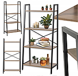 Стелаж лофт 131х64х34 см MEBEL ELITE GIA, горіх/чорний, фото 8