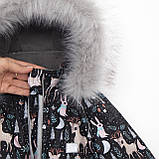 Дитяча зимова куртка парка з флісовою підкладкою та подовженою спинкою Утеплювач Thermoloft Водонепроникна Розмір 92 - 98, фото 8