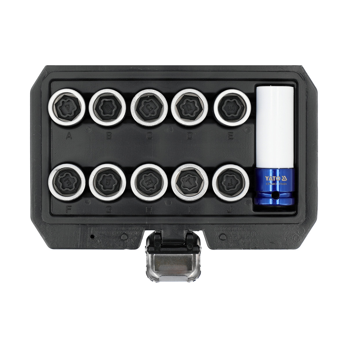 Комплект торцевих вставок до захисних гвинтів колісних дисків авто TOYOTA з квадратом-1/2" 11 шт. Yato YT-060396, фото 1