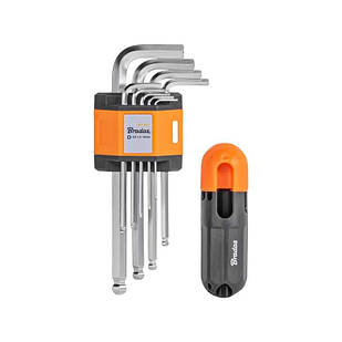 Набір шестигранних ключів HEX 1,5 - 10 мм з кулькою і ручкою типу T, 9 шт., довгі, DIY-HKGB31-LO/B