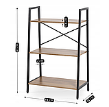 Стелаж лофт 97х64х31 см MEBEL ELITE VIOR, горіх/чорний, фото 2