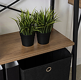 Стелаж лофт 97х64х31 см MEBEL ELITE VIOR, горіх/чорний, фото 6