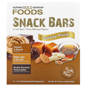 Батончики асорті Foods Snack Bars California Gold Nutrition 40 г