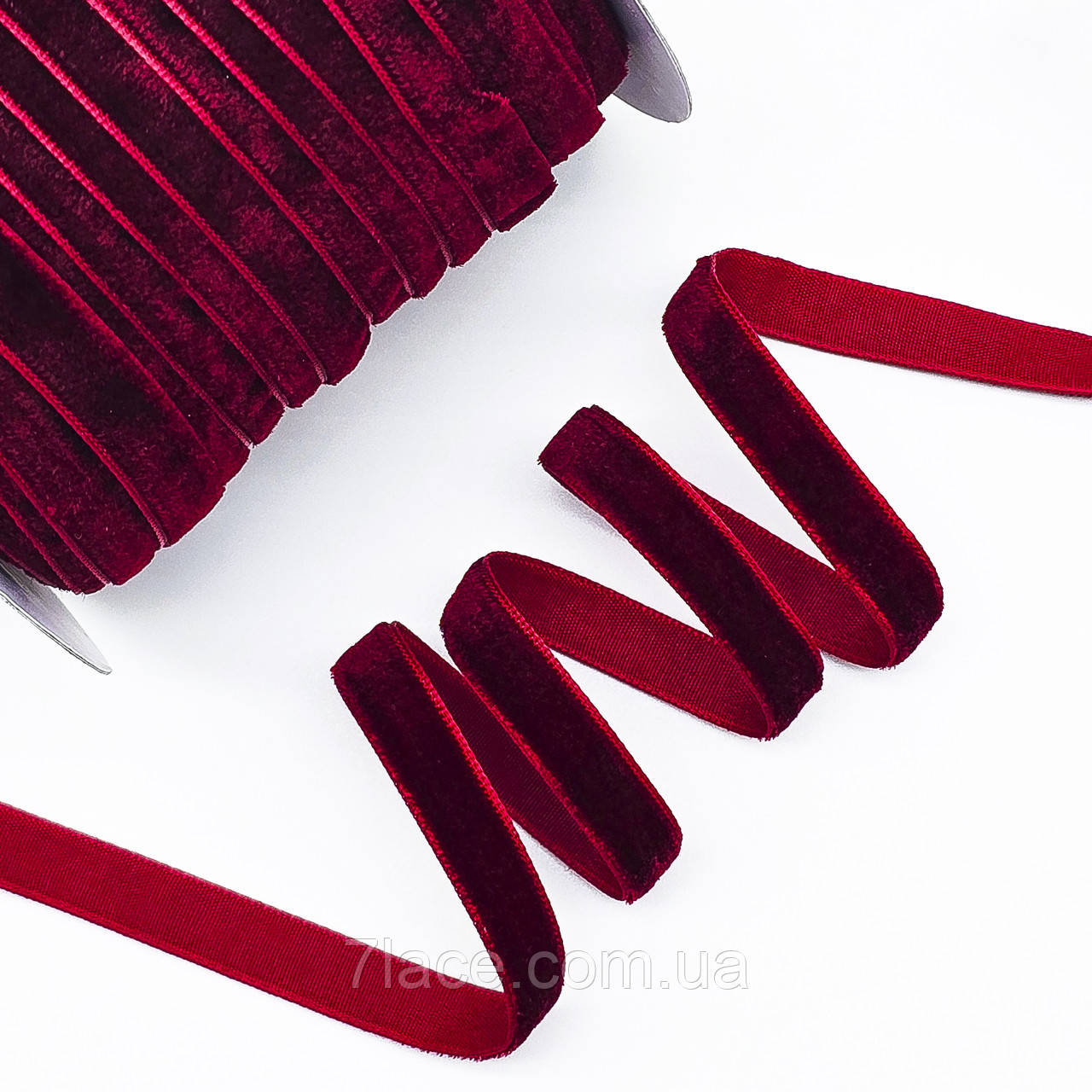 Оксамитова (велюрова) стрічка / колір #240 / ширина 1 см / у бобіні 45 метрів, фото 1