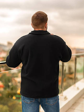 Чоловіча флісова толстовка чорна великого розміру Розміри: L, XL, XХL, фото 2