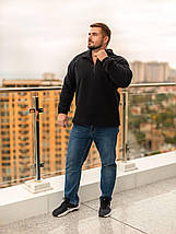 Чоловіча флісова толстовка чорна великого розміру Розміри: L, XL, XХL, фото 4