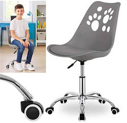 Дитяче обертове крісло, стілець для школяра JACK PRINT сірий 3742