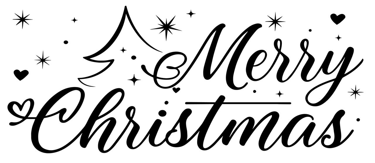 Наклейка "Merry Christmas" 18" (25х10см.) металік