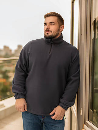 Чоловіча флісова толстовка сіра великого розміру Розміри: L, XL, XХL, фото 1