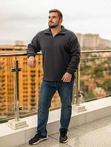 Чоловіча флісова толстовка сіра великого розміру Розміри: L, XL, XХL, фото 5