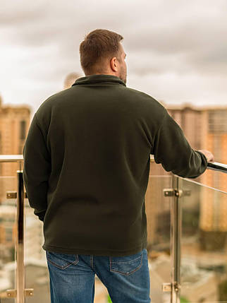 Чоловіча флісова толстовка хакі великого розміру Розміри: L, XL, XХL, фото 2