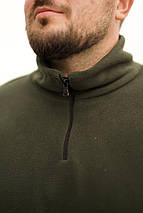 Чоловіча флісова толстовка хакі великого розміру Розміри: L, XL, XХL, фото 4