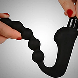 Масажер простати з вібрацією, Чоловічий анальний вібратор із силікону з віброкулею, Інтимні іграшки, фото 5