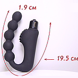 Масажер простати з вібрацією, Чоловічий анальний вібратор із силікону з віброкулею, Інтимні іграшки, фото 9