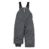 Дитячий зимовий напівкомбінезон Графіт розмір 92–98 см Мембранний, водонепроникний, з флісом та світловідбивачами, фото 3
