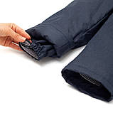 Дитячий зимовий напівкомбінезон Синій  розмір 92–98 см Мембранний, водонепроникний, з флісом та світловідбивачами, фото 4