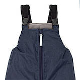 Дитячий зимовий напівкомбінезон Синій  розмір 92–98 см Мембранний, водонепроникний, з флісом та світловідбивачами, фото 5