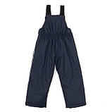 Дитячий зимовий напівкомбінезон Синій  розмір 92–98 см Мембранний, водонепроникний, з флісом та світловідбивачами, фото 2