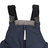 Дитячий зимовий напівкомбінезон Синій  розмір 92–98 см Мембранний, водонепроникний, з флісом та світловідбивачами, фото 7