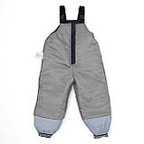 Дитячий зимовий напівкомбінезон Синій  розмір 92–98 см Мембранний, водонепроникний, з флісом та світловідбивачами, фото 10