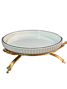 Керамічне блюдо 1570B для сервірування з декоративною підставкою 20 см