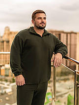 Чоловічий флісовий костюм хакі великого розміру Розміри: L, XL, XXL, фото 4