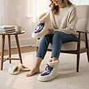 104 Чуні із овчини на гумовій підошві з вишивкою, фото 2